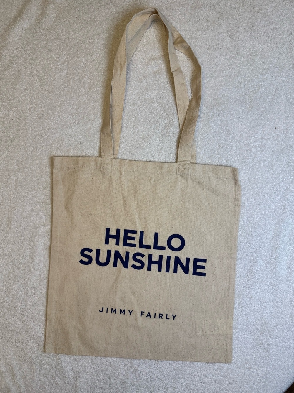 Jimmy Fairly Hello Sunshine Cream Navy Canvas Tote
